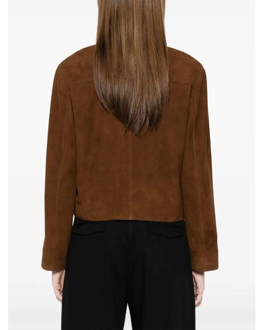 Tagliatore Brown Leather Jacket