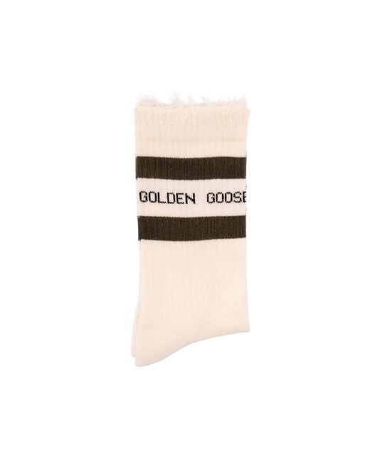 Golden Goose Deluxe Brand White Socks Rib/Stripes