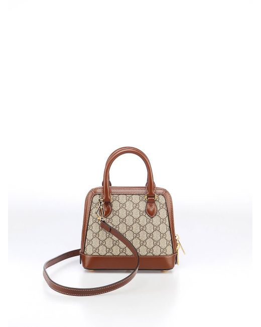 Gucci Brown ` Horsebit 1955` Mini Top Handle Bag