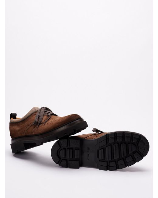 Santoni Brown 'Rhea' Lace-Ups for men