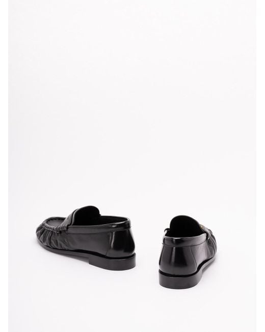 Saint Laurent White 'Le Loafer' Penny Slippers