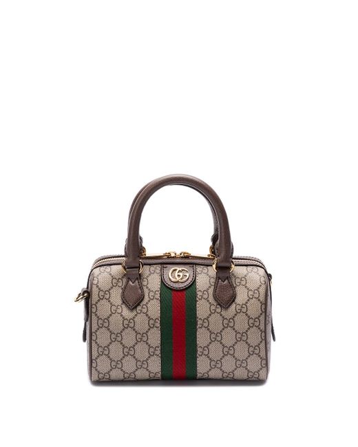 Gucci Brown `ophidia` Top Handle Bag