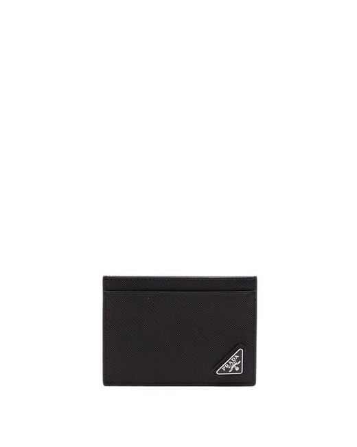 Prada White Saffiano Leather Card Holder for men