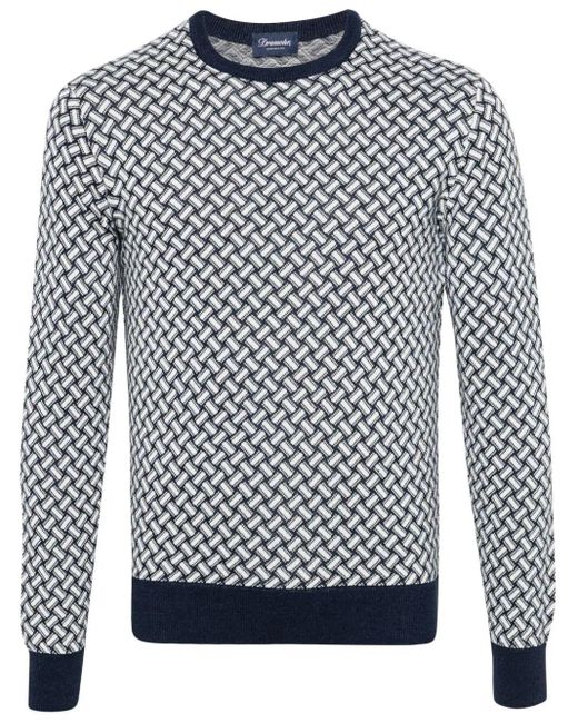 Drumohr Blue Crew-Neck Sweater for men