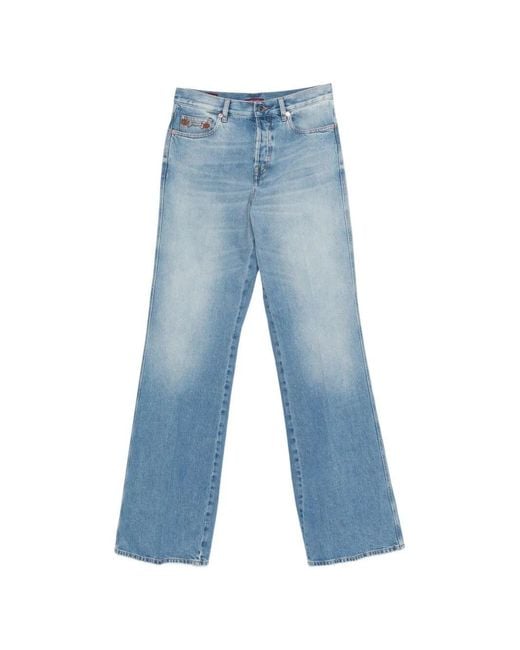 Gucci Blue Mid Rise Flare Pants