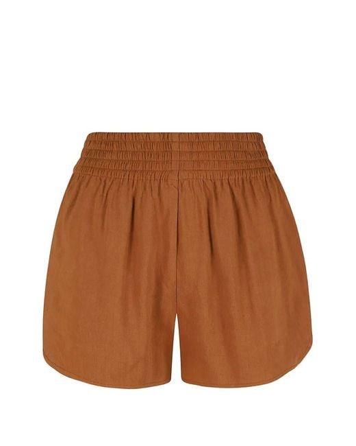 Ermanno Scervino Brown Short À Taille Froncée Et Ourlets Incurvés