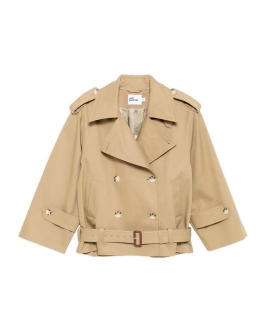 Self-Portrait Trench Jacket in Natural | Lyst UK
