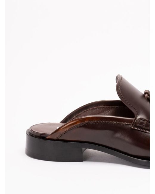 Loewe Brown 'Edge' Mule Loafers