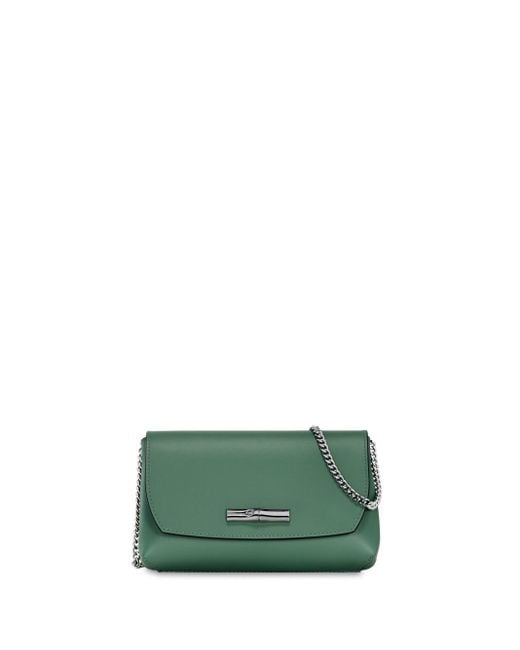Longchamp Green `Roseau Box` Small Clutch Bag