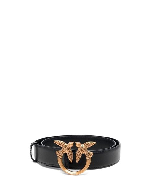 Pinko White 'Love Birds' Leather Belt
