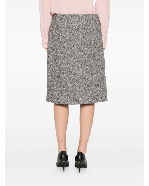 Gucci Gray Double Wool Skirt