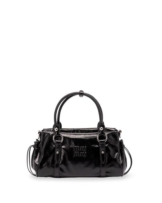 Miu Miu Black Shiny Leather Handbag