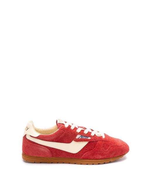 Autry Red 'Windspin' Low-Top Sneakers for men