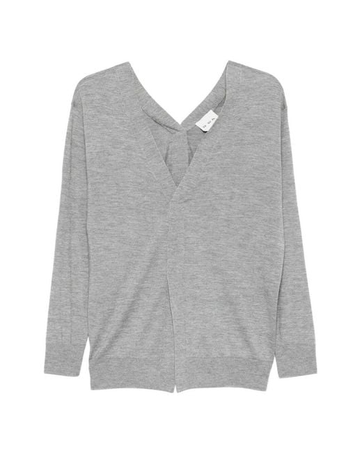 Sa Su Phi Gray Front And Back V-Neck Sweater