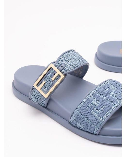 Fendi Blue 'Feel' Slide