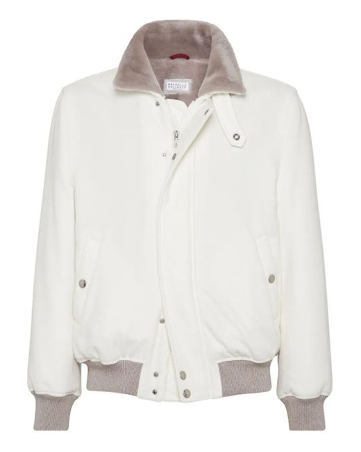 Bomber di Brunello Cucinelli in White da Uomo