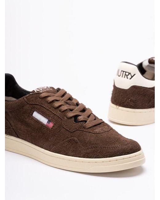 Autry Brown `Flat` Low-Top Sneakers for men