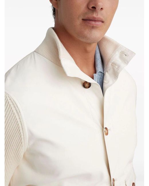 Brunello Cucinelli White Leather Jacket for men