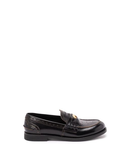 Miu Miu White 'Penny' Leather Loafers