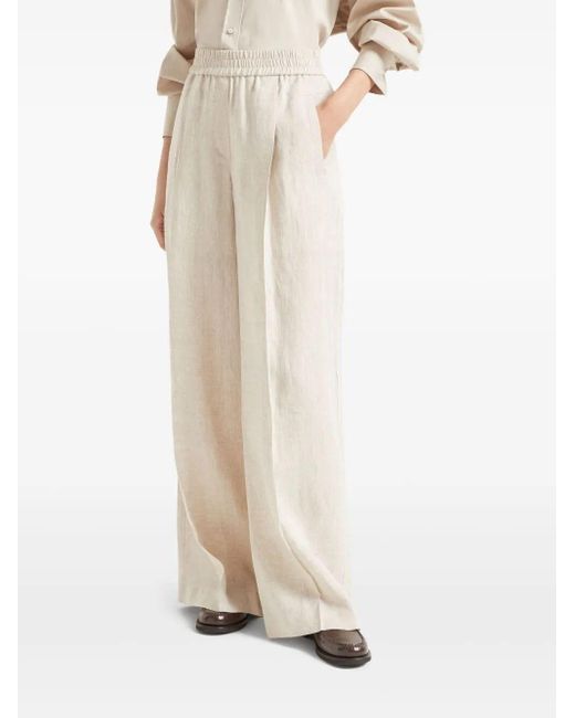 Brunello Cucinelli White Linen Trousers