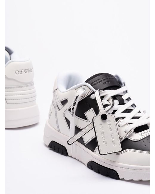 Off-White c/o Virgil Abloh White Leather Sneakers With Iconic Zip Tie for men