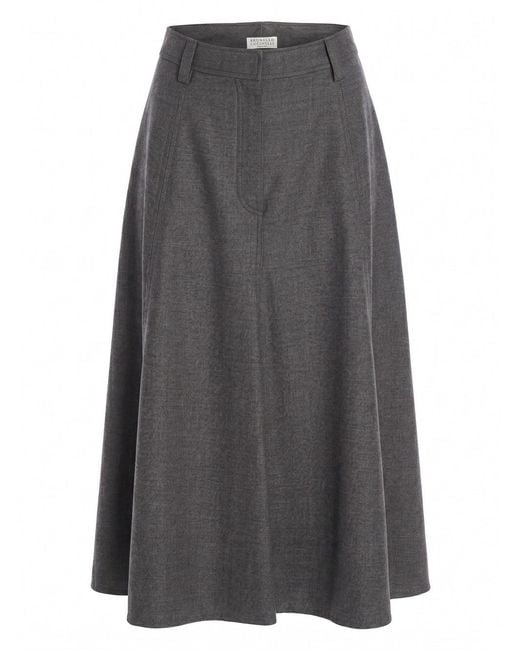 Brunello Cucinelli Gray Skirt