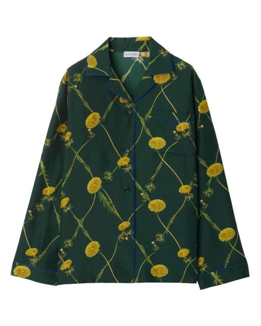 Burberry Green Dandelion Pyjama Shirt