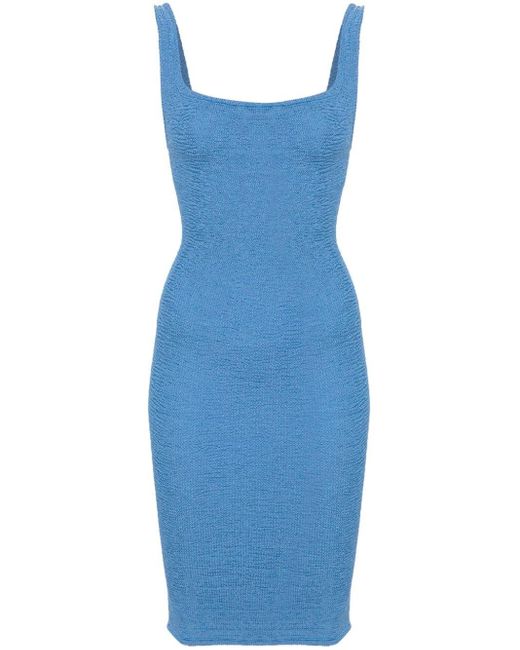 Hunza G Blue Tank Textured-finish Dress