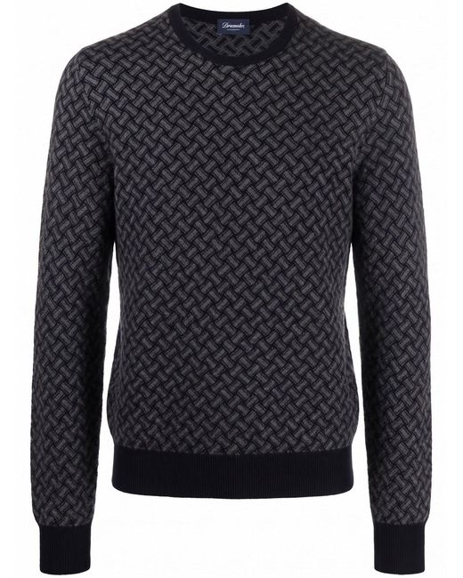 Drumohr Blue `biscottino` Crew-neck Sweater for men