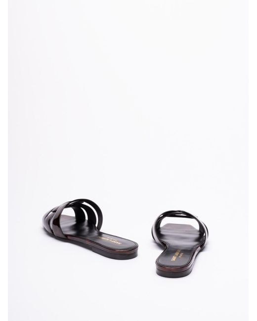 `Tribute` Slide Sandals di Saint Laurent in White
