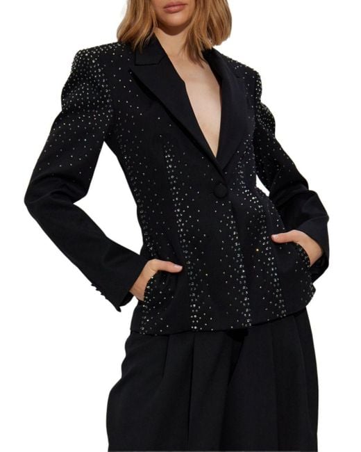 The Attico Black Structured Wool Blazer