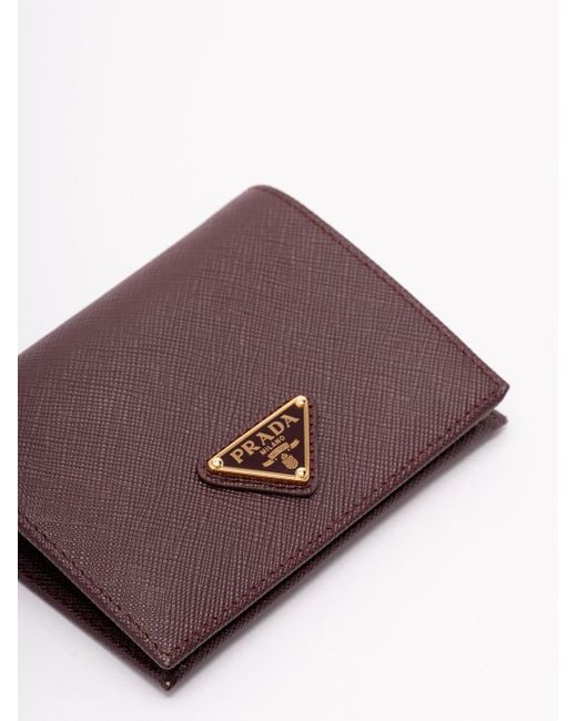 Prada Purple Small Saffiano Leather Wallet
