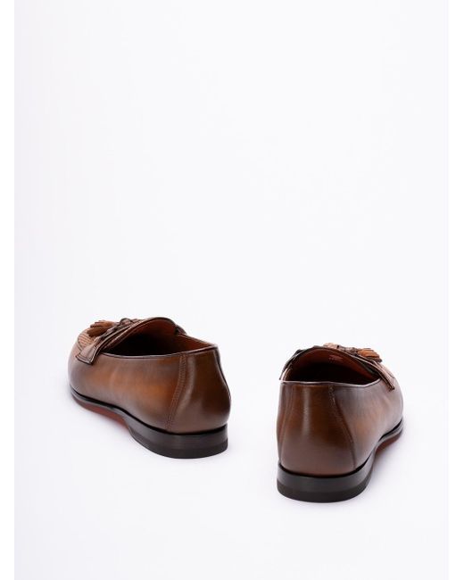 `Andrea` Loafers di Santoni in Brown da Uomo