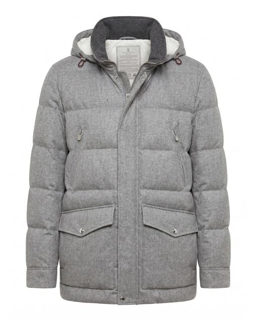 Brunello Cucinelli Gray Padded Jacket for men