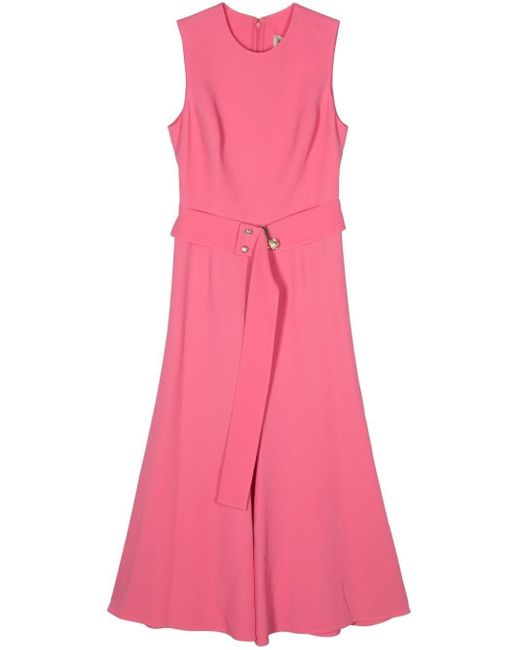 Elie Saab Pink Flared Belted Dress