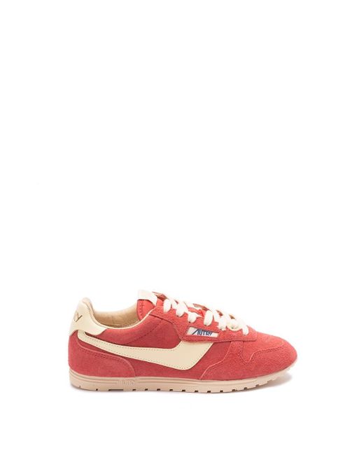Autry Pink 'Windspin' Low-Top Sneakers