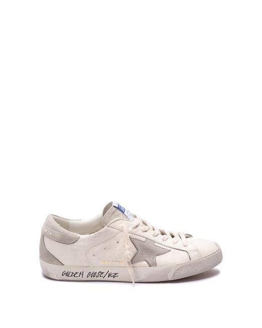Golden Goose Deluxe Brand White `Super Star` Sneakers for men
