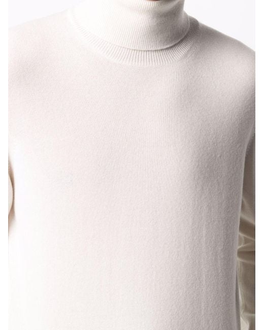 Brunello Cucinelli White Turtleneck Sweater for men