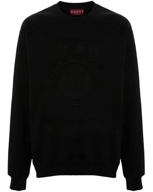 Gucci Black Embossed Jersey Sweatshirt for men