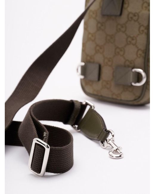 Gucci Green 'Gg Canvas' Mini Bag for men