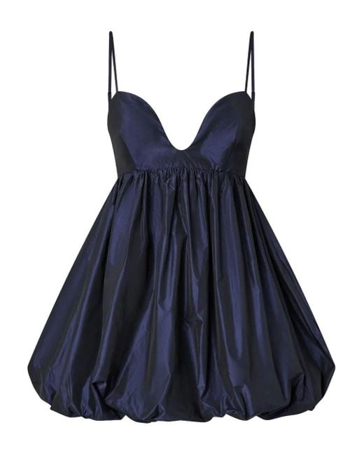 Pinko Blue Sweetheart-Neckline Puffball Dress