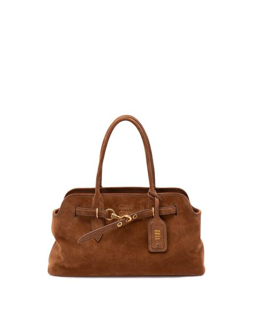 Miu Miu Brown 'Aventure' Suede Bag