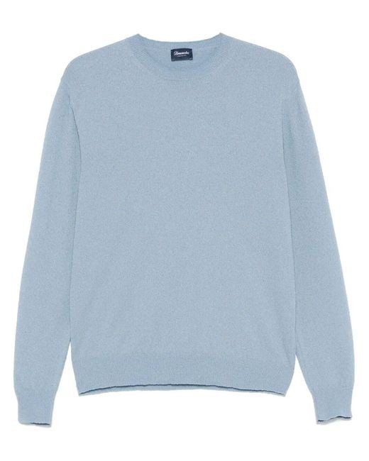 Drumohr Blue Long Sleeve Crew-Neck Sweater for men
