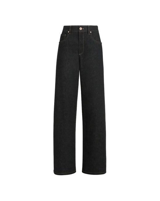 Brunello Cucinelli Black Loose Barrel Trousers