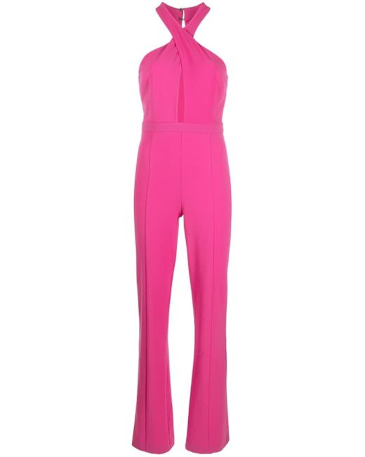 Patrizia Pepe Crossover-neck Jumpsuit in Pink | Lyst