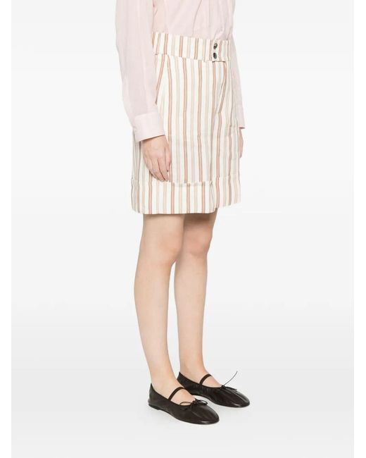 Berwich Natural High-Waisted Bermuda Shorts