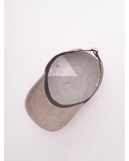 Brunello Cucinelli Gray Baseball Cap for men