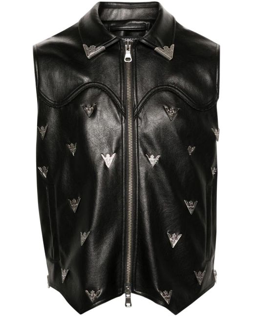 ANDERSSON BELL Black Faux-Leather Vest for men