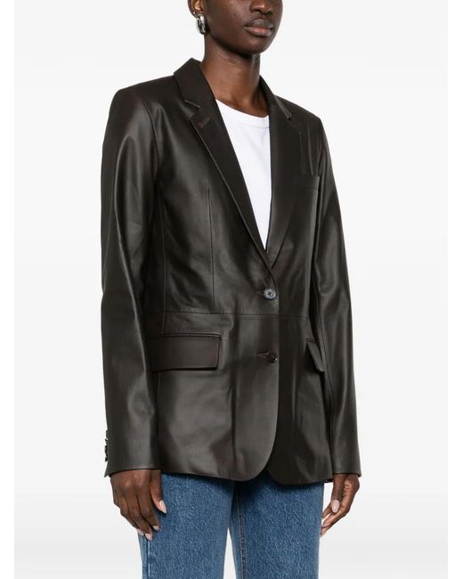 Desa Nineteenseventytwo Black Leather Classic Blazer