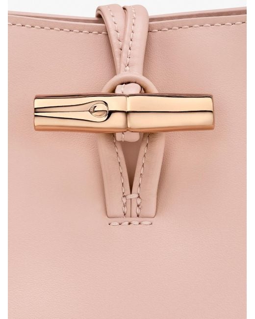 Longchamp Pink 'Le Roseau Sleek' Extra Small Bucket Bag